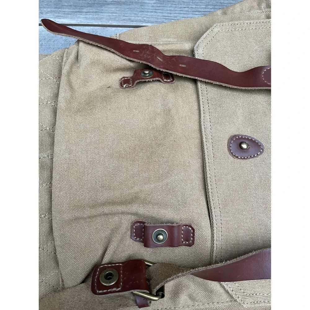 Monster Energy Canvas Backpack Tan Brown Rucksack Limited Edition Promo ~Flaw